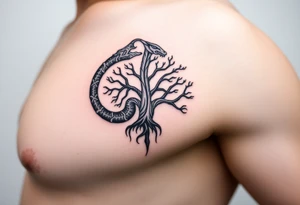 oroboros and tree of life tattoo idea