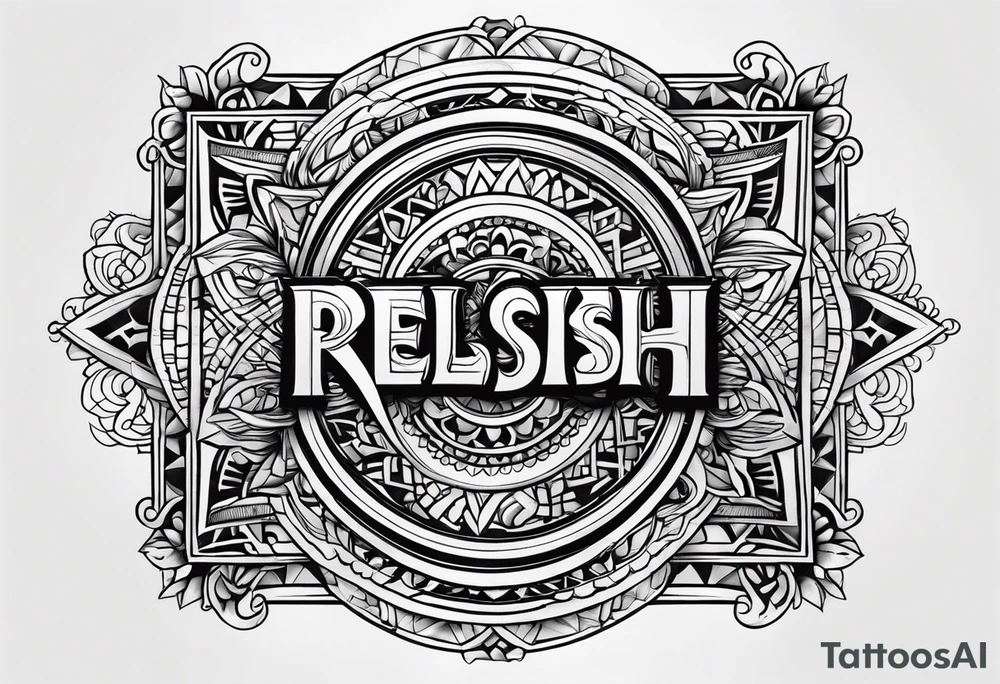 Tatoo design with the word relish tattoo idea