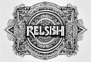 Tatoo design with the word relish tattoo idea