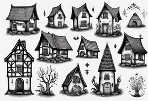 A Medieval scandanavian house tattoo idea