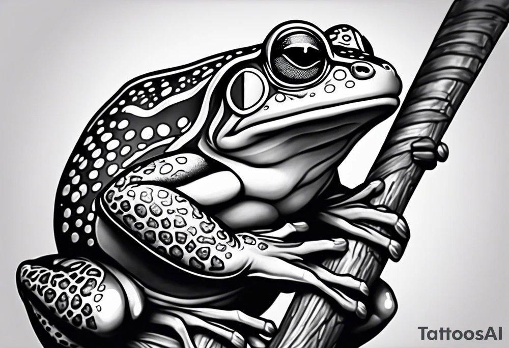 Frog holding pride flag tattoo idea