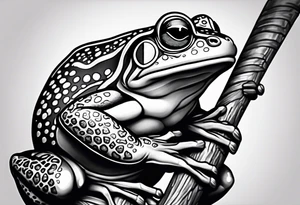 Frog holding pride flag tattoo idea