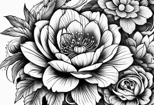 Japanese sleeve with flowers tattoo idea