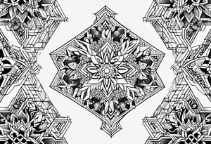 Hexagon linked small snow crystal cloud tattoo idea