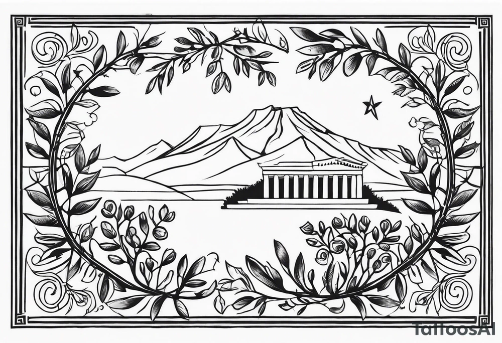 Greek, traditional, olive tattoo idea