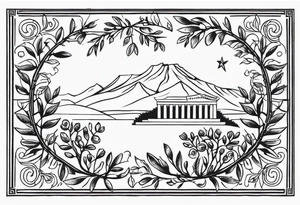 Greek, traditional, olive tattoo idea