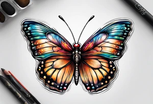Small detailed butterfly tattoo idea