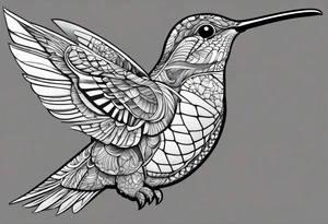 tessellated turtles in the shape of a hummingbird tattoo idea