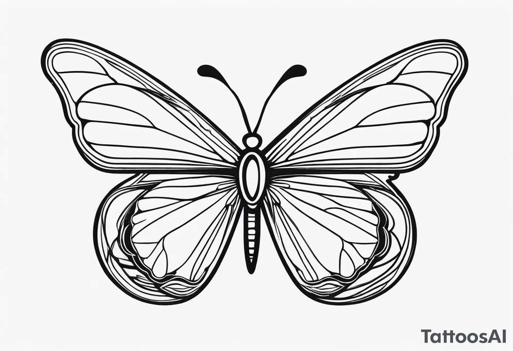 Create a Fine Line tattoo made out of three letter M’s and very pretty maybe a butterfly tattoo idea