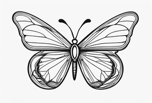 Create a Fine Line tattoo made out of three letter M’s and very pretty maybe a butterfly tattoo idea