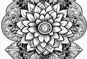 fine line whimsical floral design mirrored tattoo idea