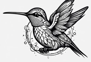humming bird tattoo idea