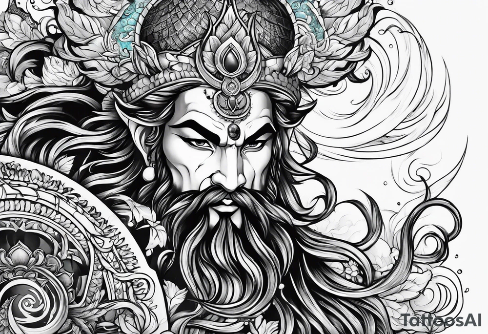 God of water tattoo idea