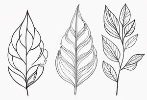 Leaves with Flower Details Long tattoo idea
