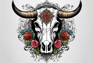 Cow skull tattoo idea