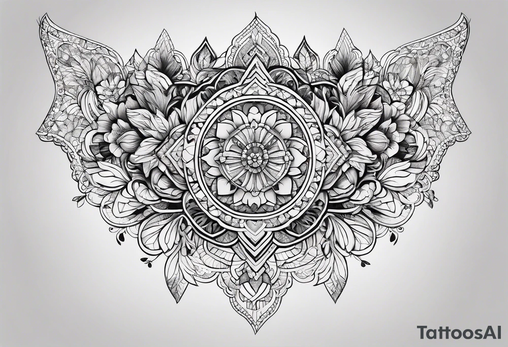 lace sternum tattoo idea
