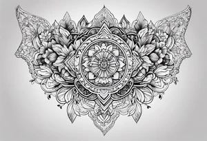 lace sternum tattoo idea