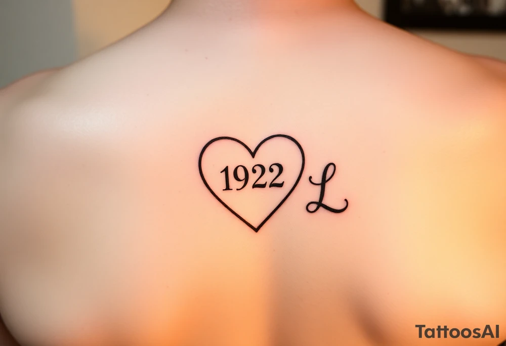 Heart with 192 in the middle and a L on the end tattoo idea