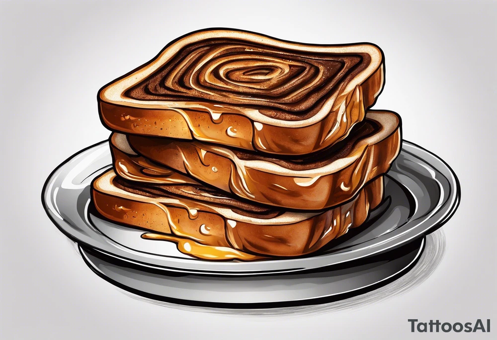 Burnt toast with the letters LGNTW carved into it tattoo idea