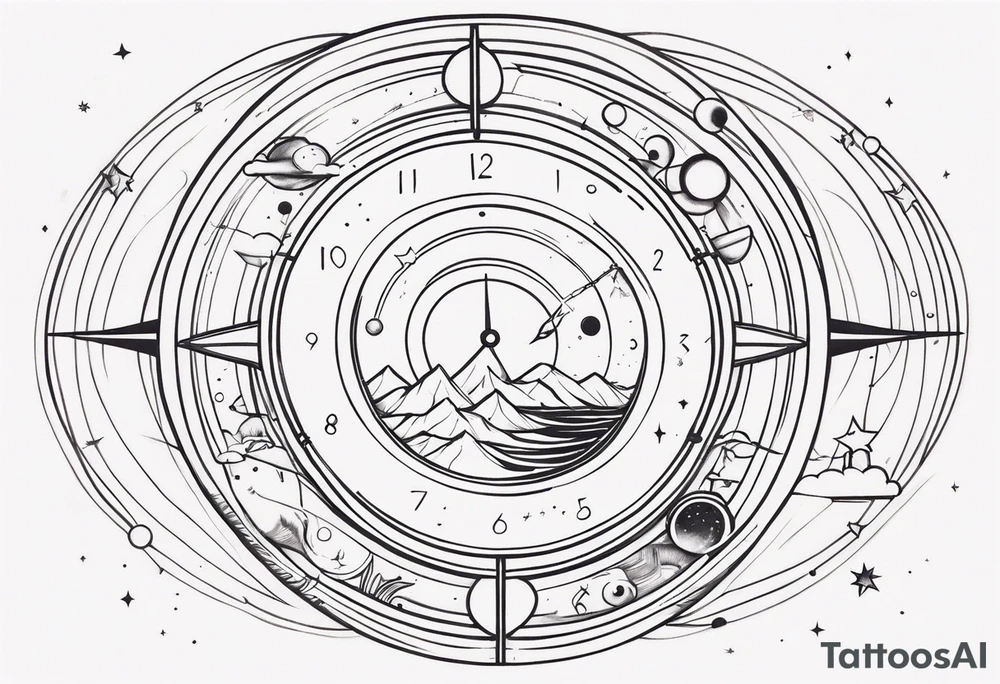 time and space tattoo idea