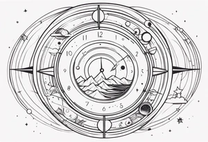 time and space tattoo idea