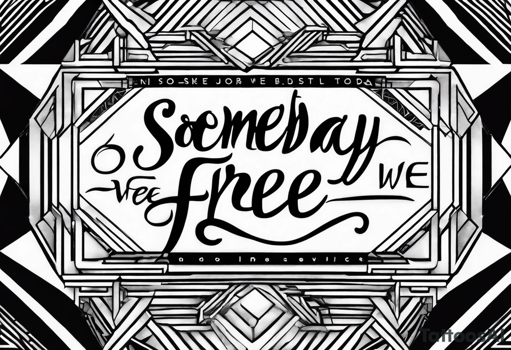 a one or two line script of the sentence 'Someday we will all be Free' tattoo idea