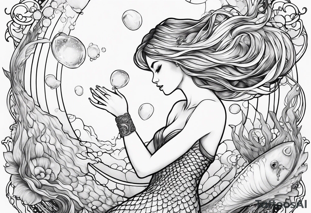 Mermaid and jelly fish boxing tattoo idea