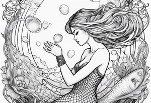 Mermaid and jelly fish boxing tattoo idea