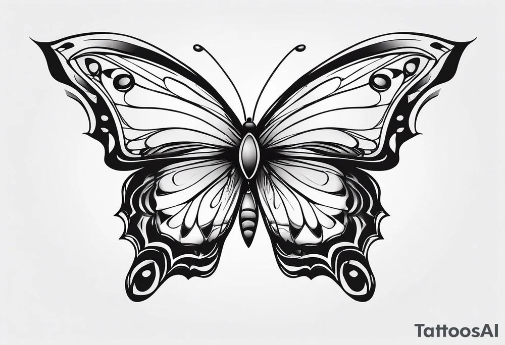 Thin Minimalistic butterfly tattoo idea