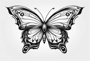 Thin Minimalistic butterfly tattoo idea