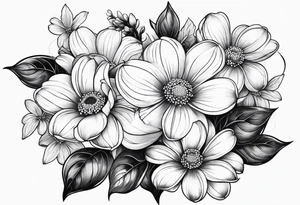 Dogwood flowers, daisy flowers, spring tattoo idea