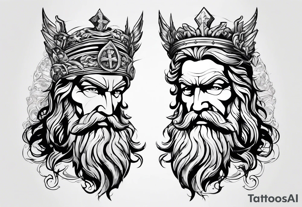 zeus lightning bolt cross with poseidon trident tattoo idea zeus lightning bolt cross with poseidon trident tattoo idea