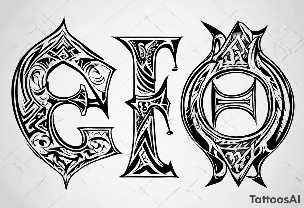combine the letters E and H tattoo idea