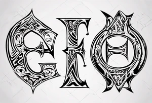 combine the letters E and H tattoo idea