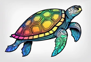 tropical psychedelic turtle tattoo idea