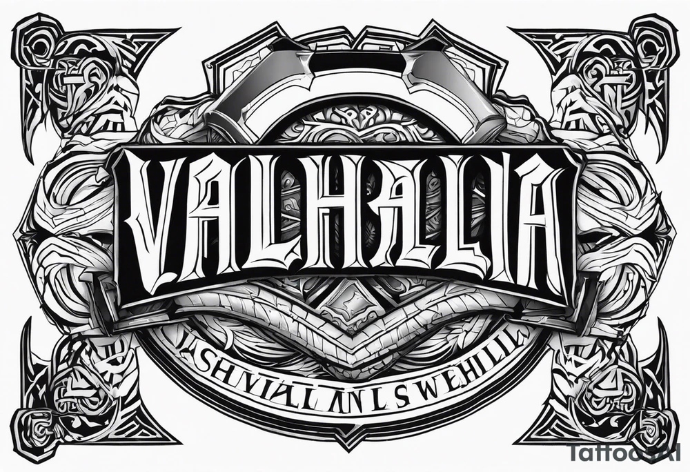 Valhalla sword shield lightning tattoo idea