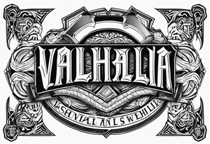 Valhalla sword shield lightning tattoo idea
