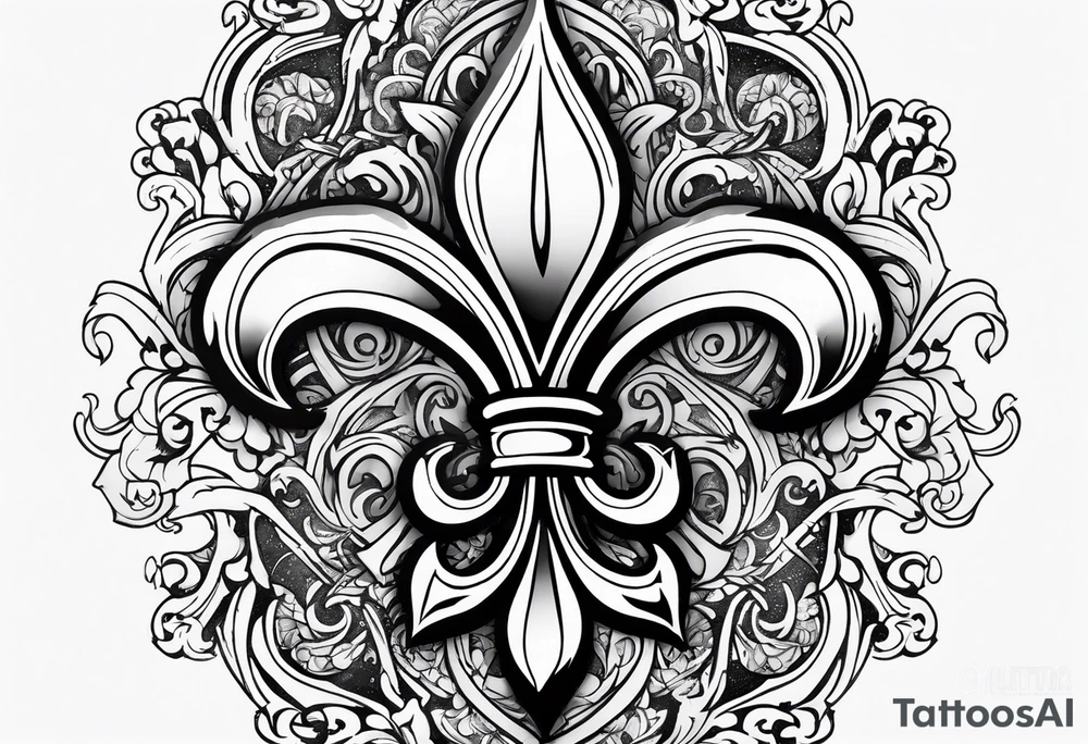 Fleur de lys celtique en flamme tattoo idea