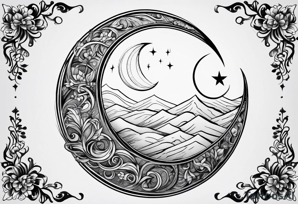 crescent moon tattoo idea