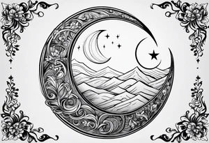 crescent moon tattoo idea