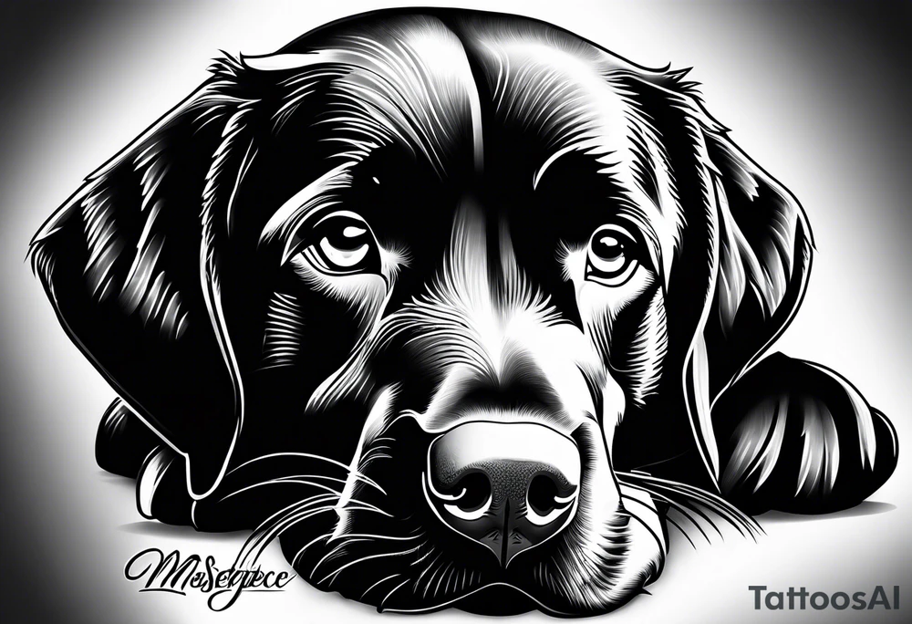 Black Labrador tattoo idea