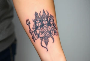 Lord Shiva, Godess Kali and Godess Lilith together. tattoo idea