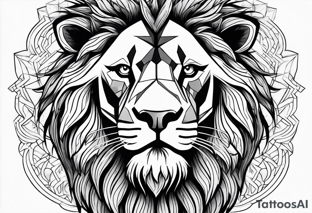 one king lion roaring tattoo idea