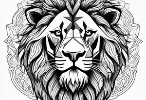 one king lion roaring tattoo idea
