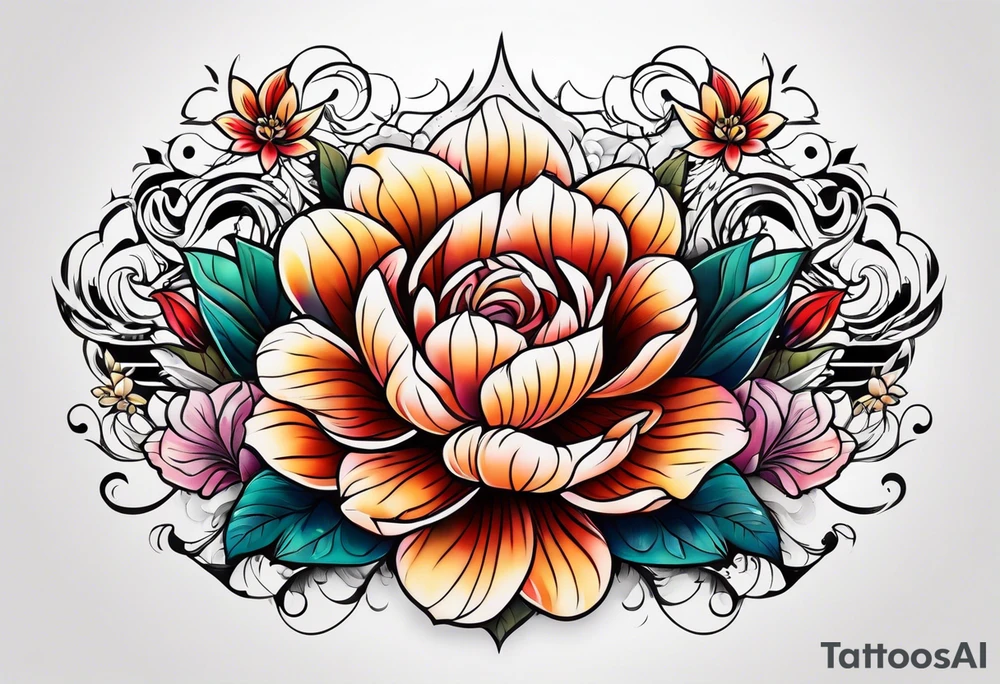 Flower chest piece tattoo idea