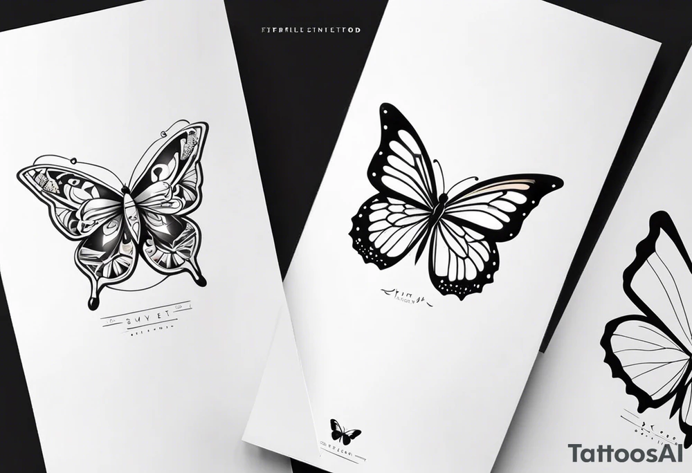 3 different butterfly designs tattoo idea