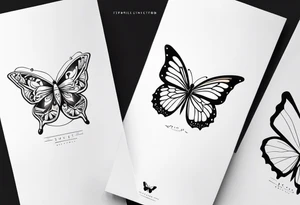 3 different butterfly designs tattoo idea