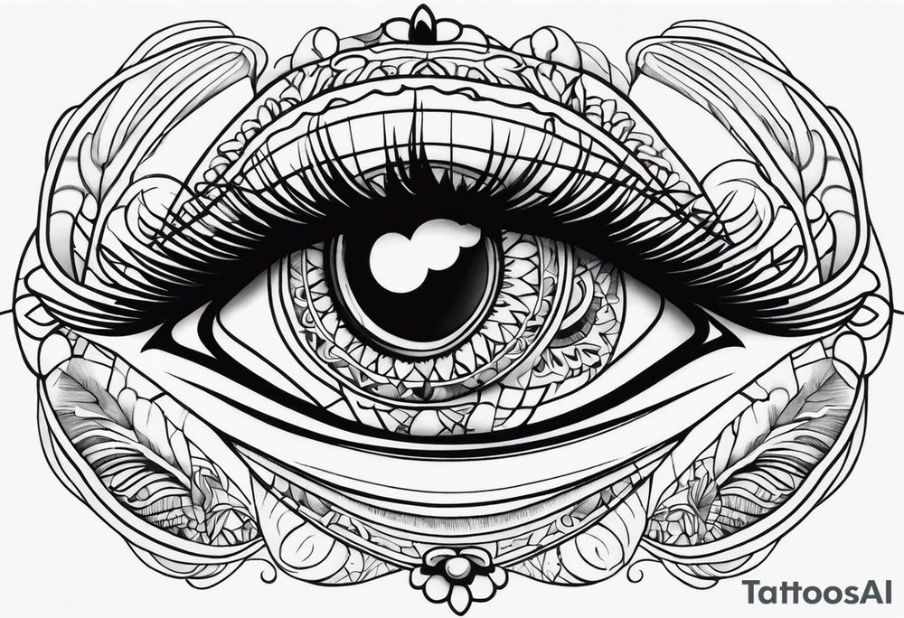 a psychedelic eyes tattoo idea