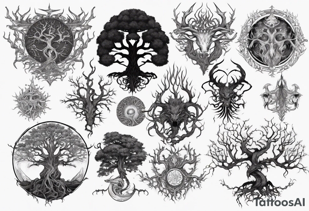 Yggdrasil with Nidhogg tattoo idea