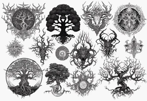 Yggdrasil with Nidhogg tattoo idea
